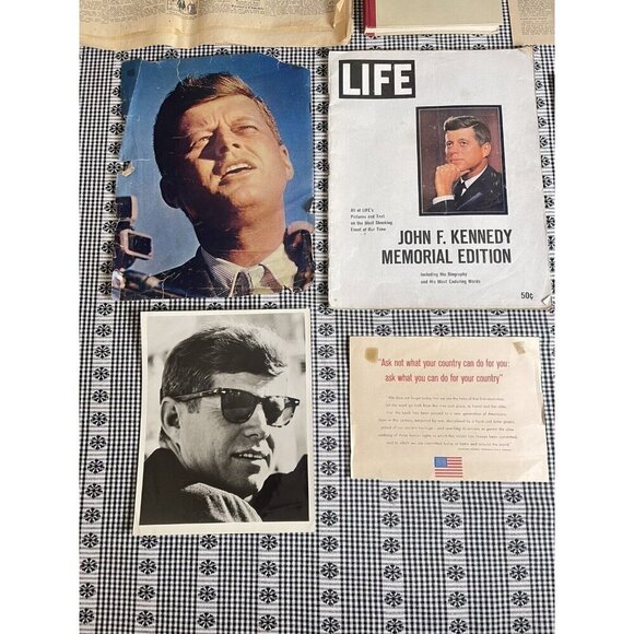 JFK Ephemera Lot -  Newspapers, Life Magazine, Memorial, Jackie O. Book Oswald - Picture 9 of 16